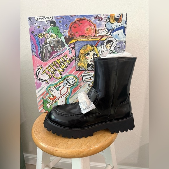 NIB RARE Jeffrey Campbell Recess Ankle Boot Chain-Embellished EU 40, US 9 - Picture 9 of 13